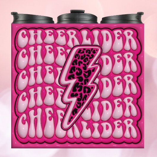 3d Aufgeblasener CHEERLEADER - Leopard Pink Tumble Thermosbecher
