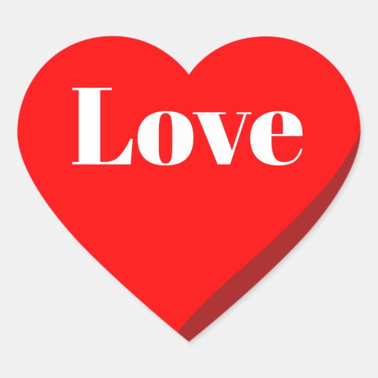 3D-Aufkleber für Rotes Herz-Liebe Herz-Aufkleber (Vorderseite)