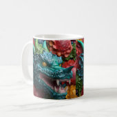 3D-Aussehen gedruckter, heller Drache Kaffeetasse (Vorderseite Links)