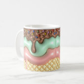 3D Aussehen gedruckter Tropfeis Kaffeetasse (Vorderseite Links)