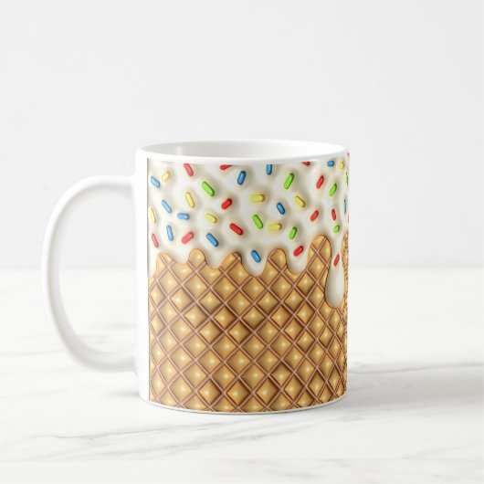 3D-Aussehen gedruckter Vanilla-Eis Kaffeetasse (Links)