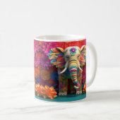 3D-Aussehender farbiger Elefant Kaffeetasse (VorderseiteRechts)