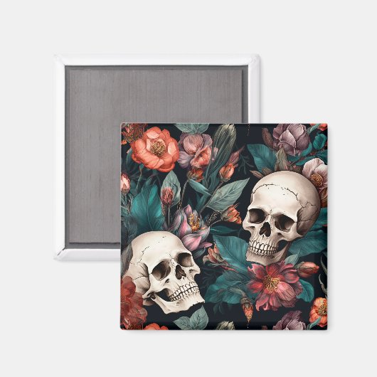 3D Autumnal Skulls Magnet (Vorderseite/Rückseite)