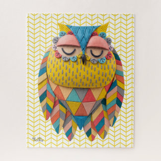 3D-Aztekeneule-Stammesvogel-Musterillustration Puzzle