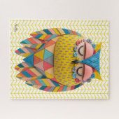 3D-Aztekeneule-Stammesvogel-Musterillustration Puzzle (Horizontal)