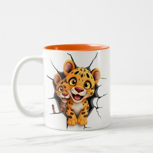 3D Baby Leopard Hole in einer Wand Tasse Wrapper D (Links)