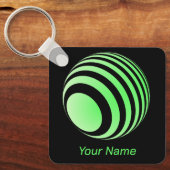 3D-Ball mit grünen Streifen -  Schlüsselanhänger (Vorderseite)