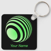 3D-Ball mit grünen Streifen -  Schlüsselanhänger (Rückseite)