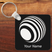 3D-Ball mit weißen Streifen - Schlüsselanhänger (Vorderseite)