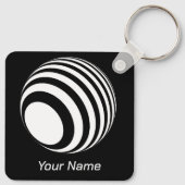 3D-Ball mit weißen Streifen - Schlüsselanhänger (Rückseite)