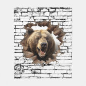 3D-Bär-Wandbruch-Kunst – Realistischer Safari Fleecedecke (Vorderseite)