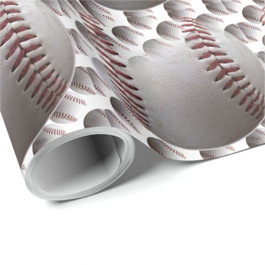 3D-Baseballs Geschenkpapier (Rolleneckpunkt)