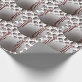 3D-Baseballs Geschenkpapier (Ecke)