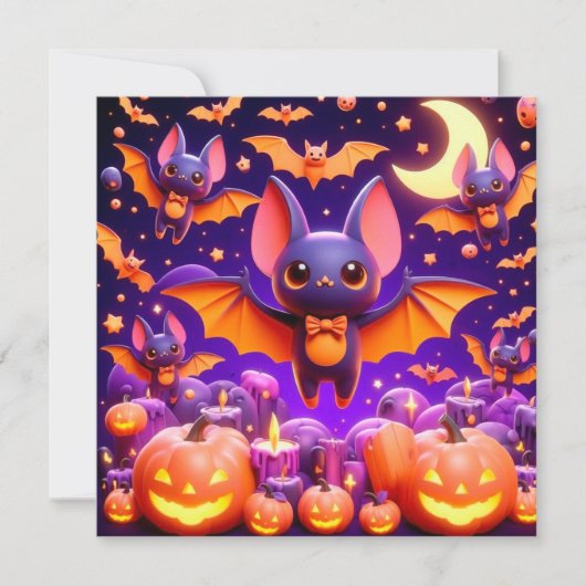 3D bats pumpkins halloween (Vorderseite)