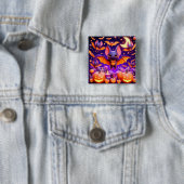 3D bats pumpkins halloween Button (Beispiel)