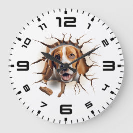 3D-Beagle Große Wanduhr