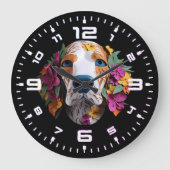 3D-Beagle Große Wanduhr (Vorderseite)