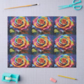 3d Beautiful Rainbow Rose Decoupage Seidenpapier (Basteln)