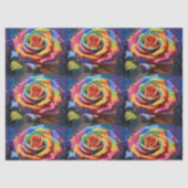 3d Beautiful Rainbow Rose Decoupage Seidenpapier (Vorderseite)