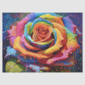 3d Beautiful Rainbow Rose Decoupage Seidenpapier (Vorderseite)