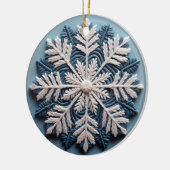 3D bestickt Look Winter Snowflake Weihnachten Keramik Ornament (Links)