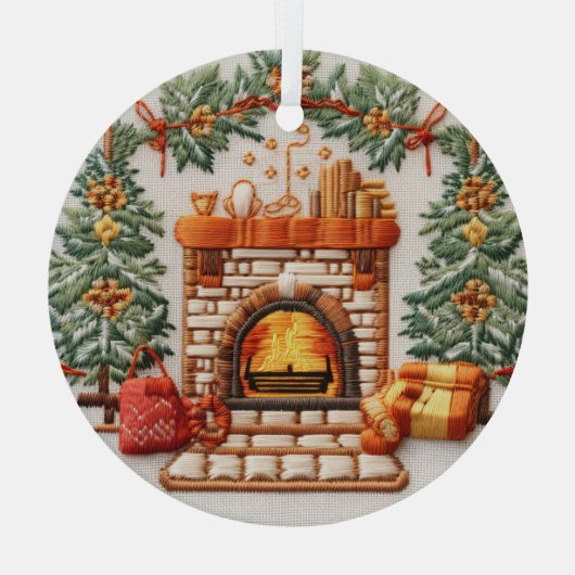 3D bestickter Kamin Weihnachtsschmuck (Rückseite)