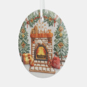 3D bestickter Kamin Weihnachtsschmuck (Vorderseite links)