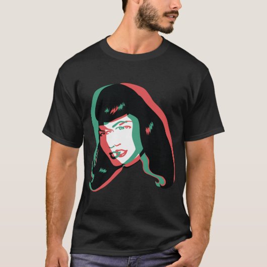 3D Bettie Page Geschenk T-Shirt (Vorderseite)