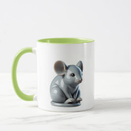 3D-Bibelot einer Porzellanmaus. Tasse