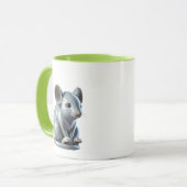 3D-Bibelot einer Porzellanmaus. Tasse (Vorderseite Links)