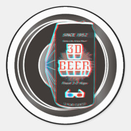 3D BIER! RUNDER AUFKLEBER