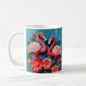 3D-Bildausdruck Rosa Flamingos Kaffeetasse (Links)