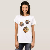3D-Bilderwürfel im Raum, 9 Foto-Kollage in 3D T-Shirt (Vorne ganz)