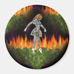 3D Biomechannequin Nahtloses Feuer und Candycorn Magnet