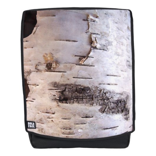 3D Birch Bark Fotografie Rucksack (Vorderseite)