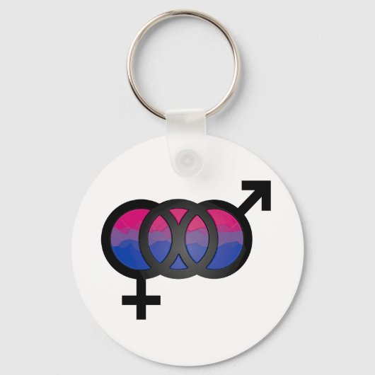 3D Bisexuelles Symbol Schlüsselanhänger (Vorderseite)