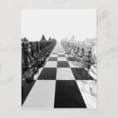 3D Black and White Chess Board Postkarte (Vorderseite)