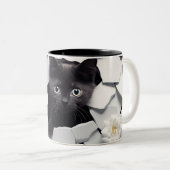3D Black Cat Tasse (VorderseiteRechts)