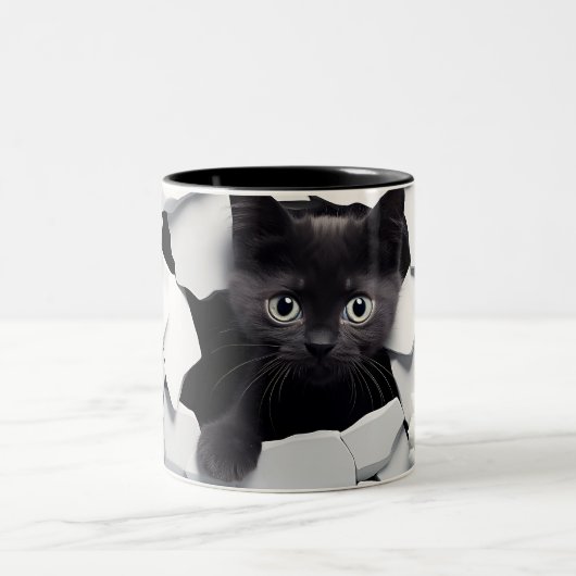 3D Black Cat Tasse (Mittel)