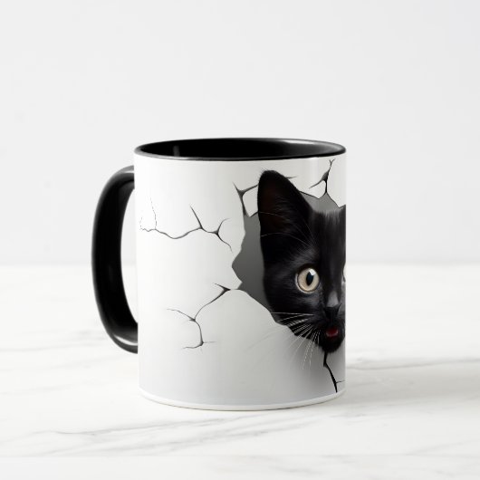 3D Black Cat Tasse 10 (Vorderseite Links)