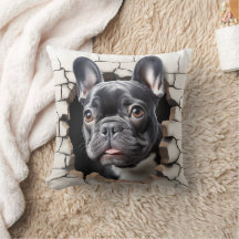 3D Black French Bulldog Cradle Hole