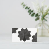 3D Black Matte Blume Visitenkarte (Stehend Vorderseite)