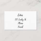 3D Black Matte Blume Visitenkarte (Rückseite)