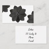 3D Black Matte Blume Visitenkarte (Vorne/Hinten)