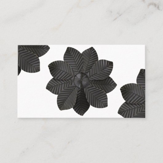 3D Black Matte Blume Visitenkarte (Vorderseite)
