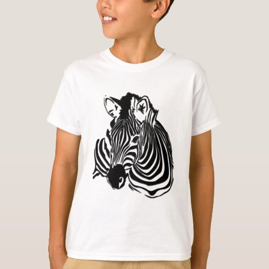 3D Black & White Zebra Head of Animal Lovers T-Shirt (Vorderseite)