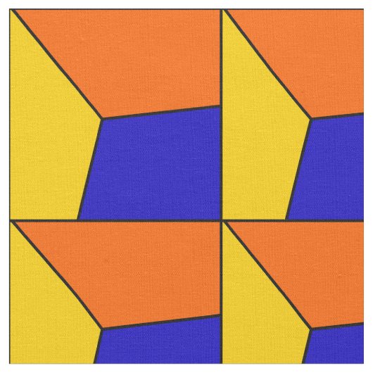 3D Blau-Gelb-Orangengitter-Look Stoff (Nahaufnahme)