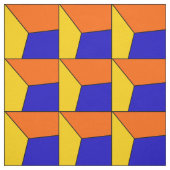3D Blau-Gelb-Orangengitter-Look Stoff (Muster)