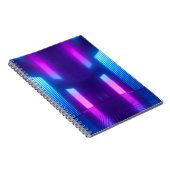 3d, blau-pink violett neon abstrakter Hintergrund, Notizblock (Rechte Seite)
