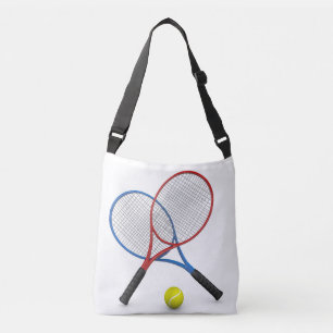 3D blaue rote Tennisrackets und Ball Tragetaschen Mit Langen Trägern